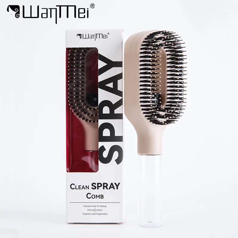 2In1 Sprayer Comb Detangling Scalp Massage Hairbrush with Spray Bottle Essential Oil Water Mist Spray Brush Anti-Static Autumn